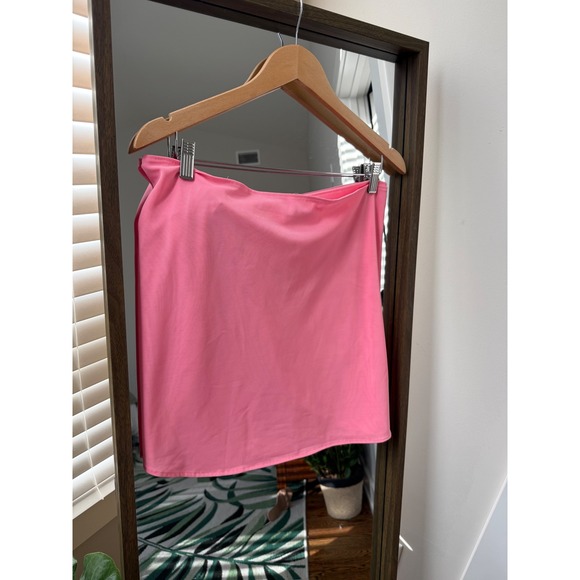 Good American Pink Mesh Tie Wrap Sarong Skirt Swim Cover Up Women's Size 0-4 - Picture 2 of 4